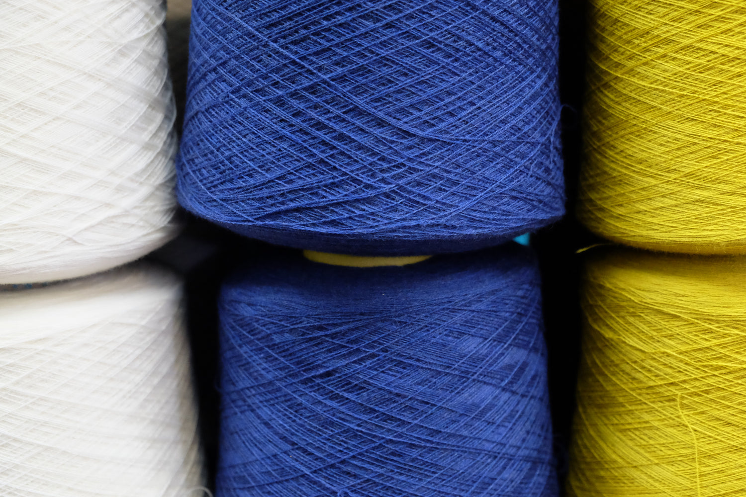 Detail of Fair Isle knitwear in production