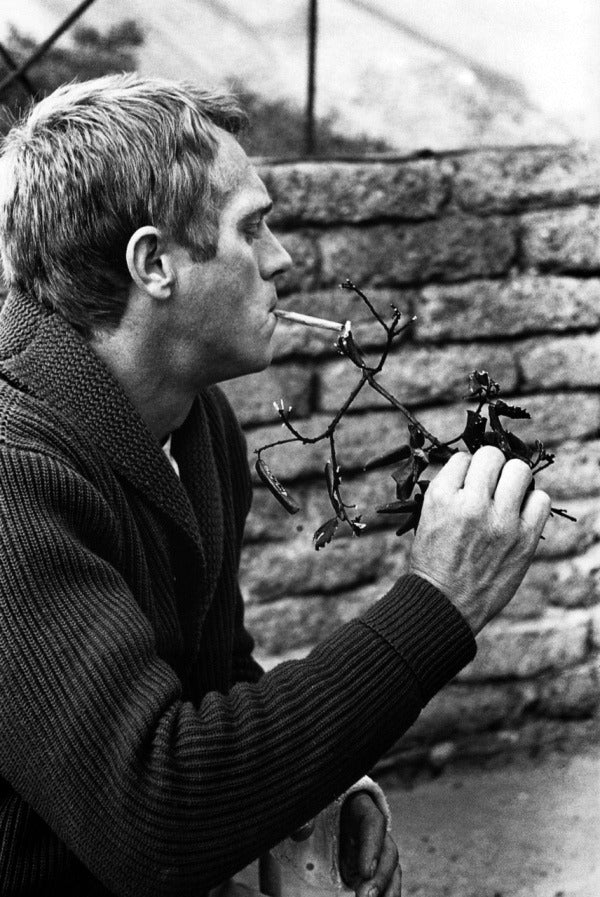 Steve McQueen wearing iconic knitwear